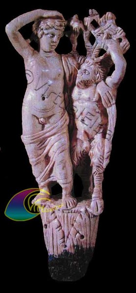 Statuette de Dionysos et Pan trouvée dans l'épave de Procchio