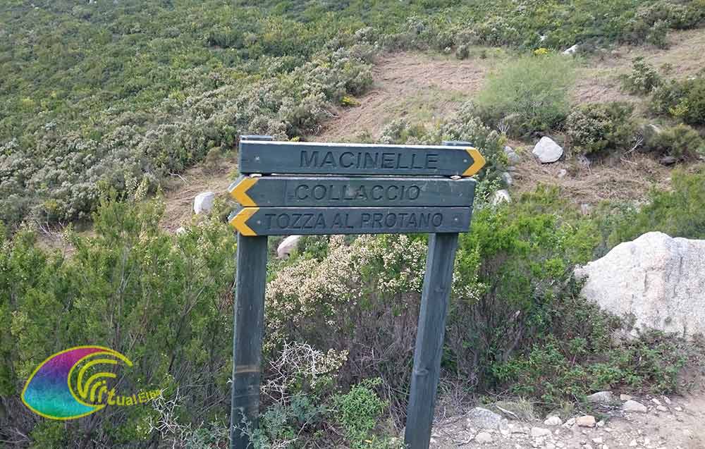 Carrefour avec panneaux pour Caprile delle Macinelle, Collaccio et Tozza al Protano