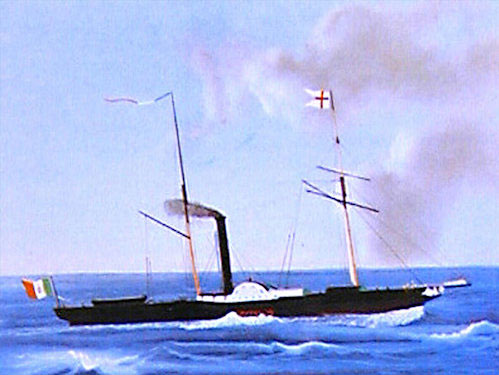 Le navire à vapeur Pollux en mer