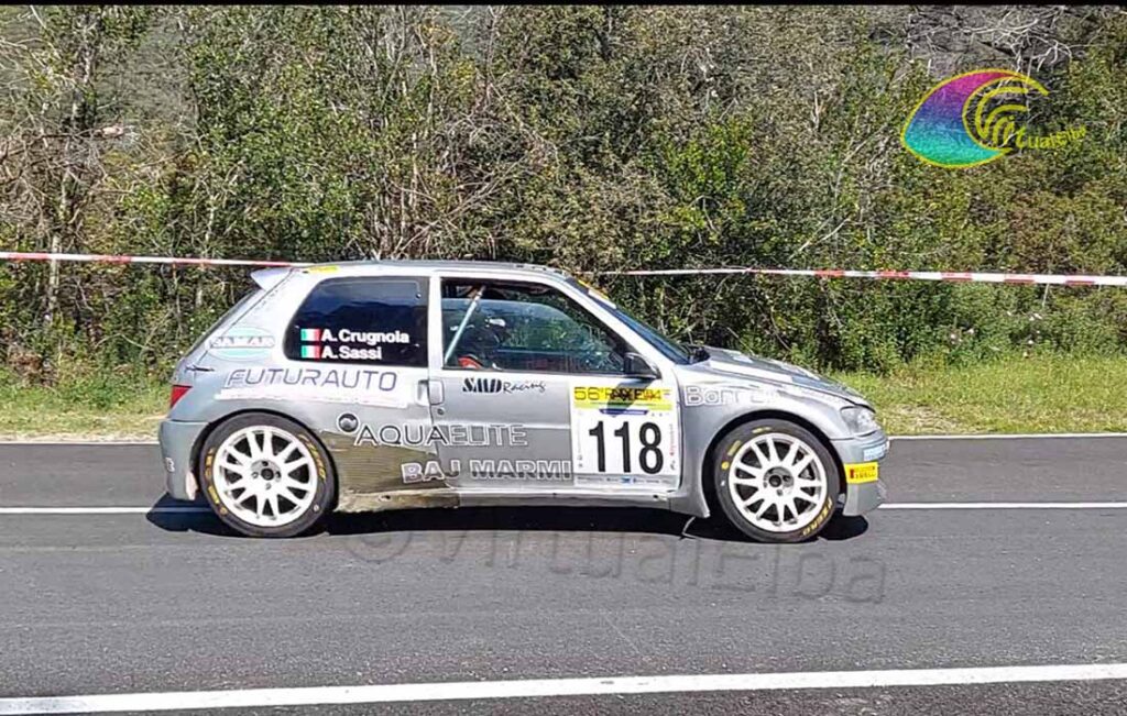 Rally Elba 2023 CRUGNOLA Andrea SASSI Andrea su Peugeot 106 classe RC4N/K10 - IRC International Rally Cup - island of Elba